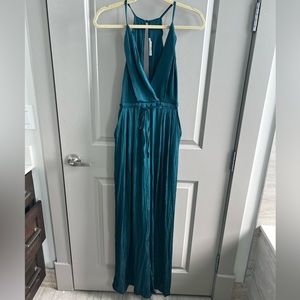 Emerald Green Satin Jumpsuit